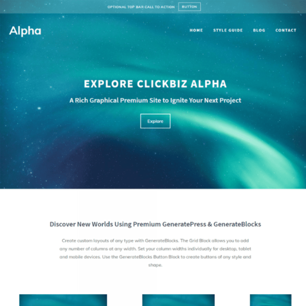 Alpha One Page Website