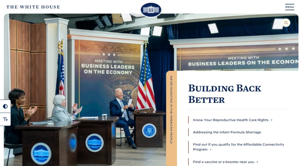 ClickBiz WordPress examples - whitehouse.gov