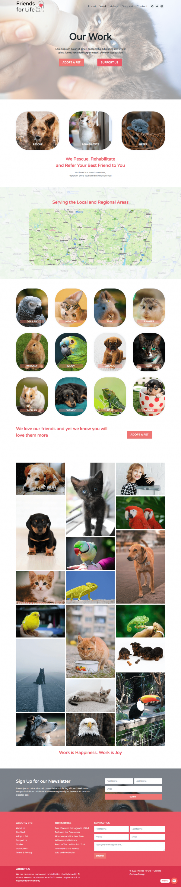 Animal Shelter Website Template for Animal Rescue