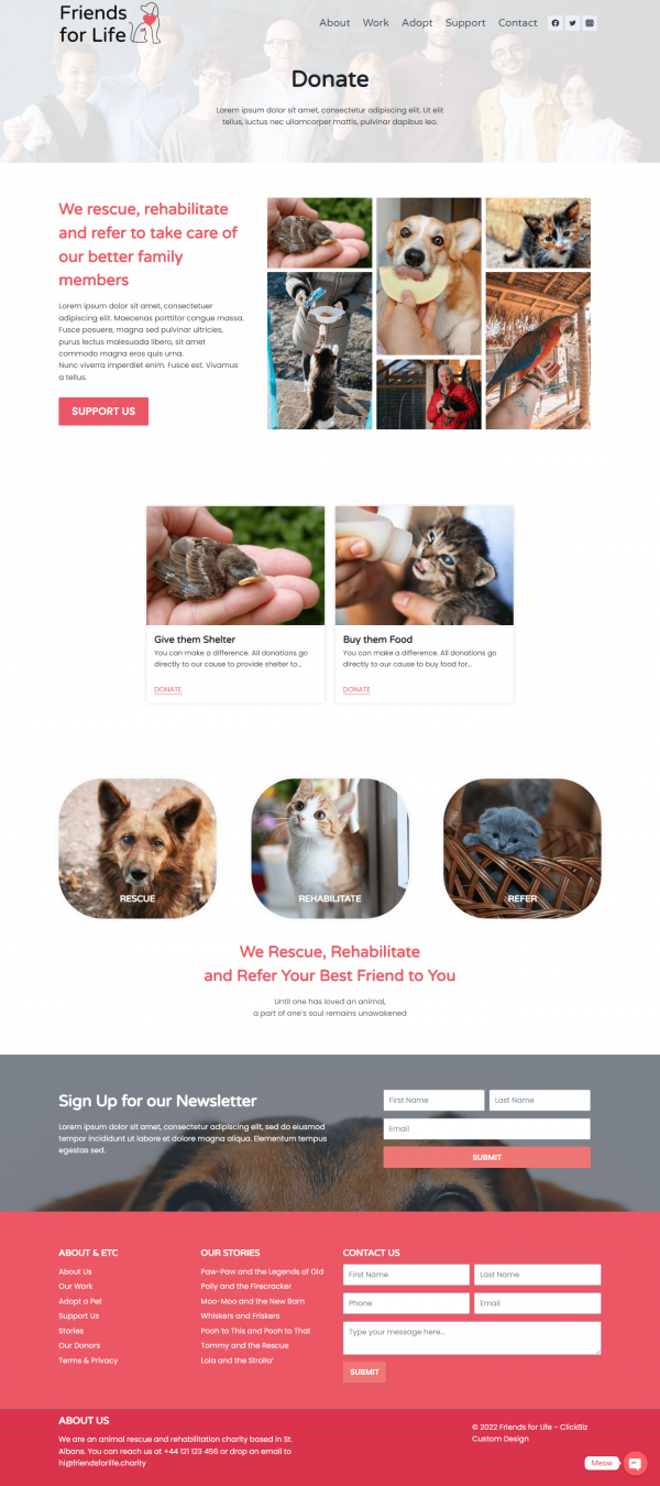 Animal Shelter Website Template Australia