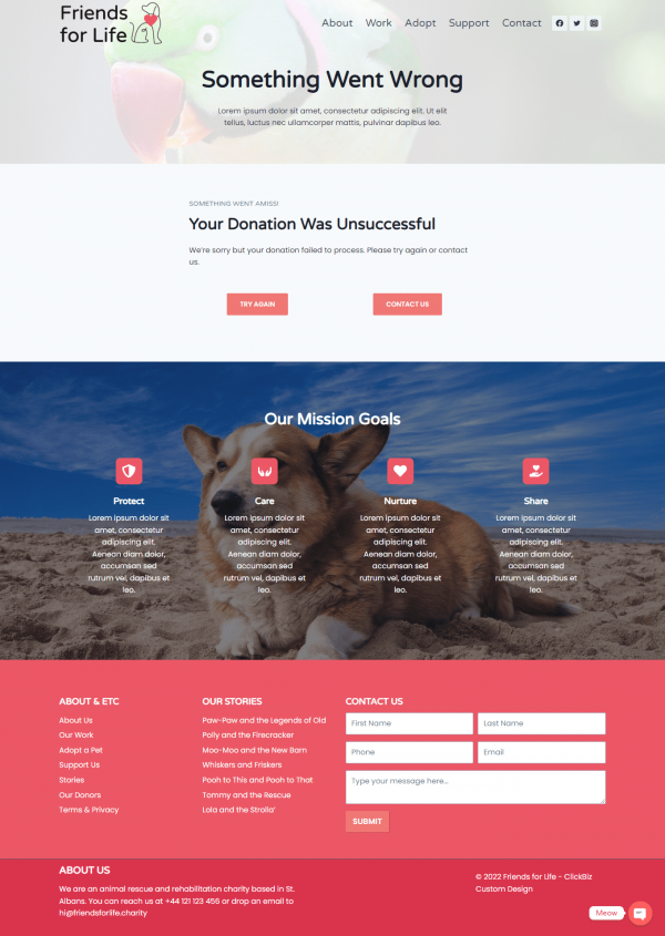 Animal Shelter Website Template California