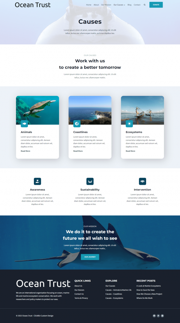 Ocean Marine Charity Website Template