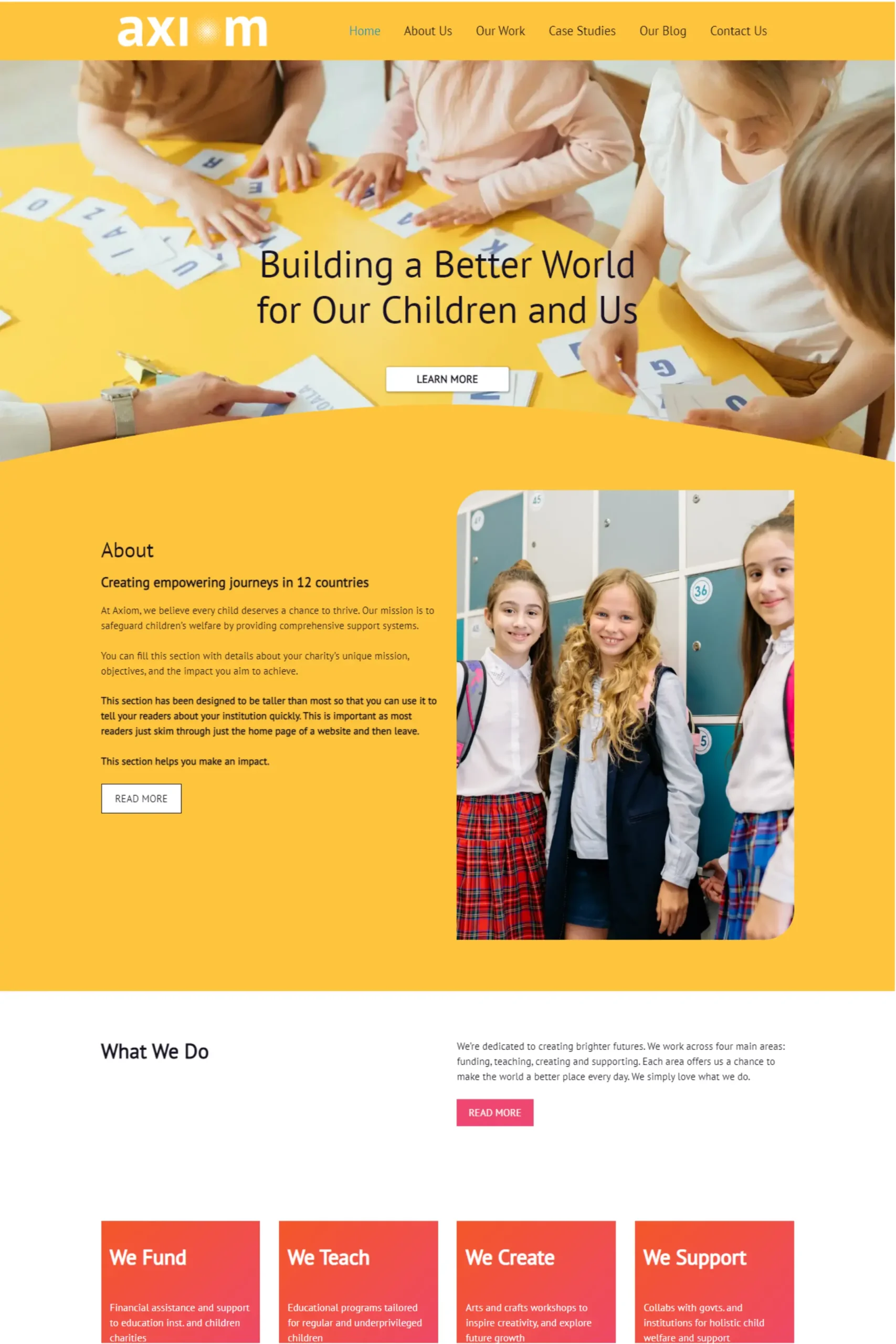 Axiom NGO website design